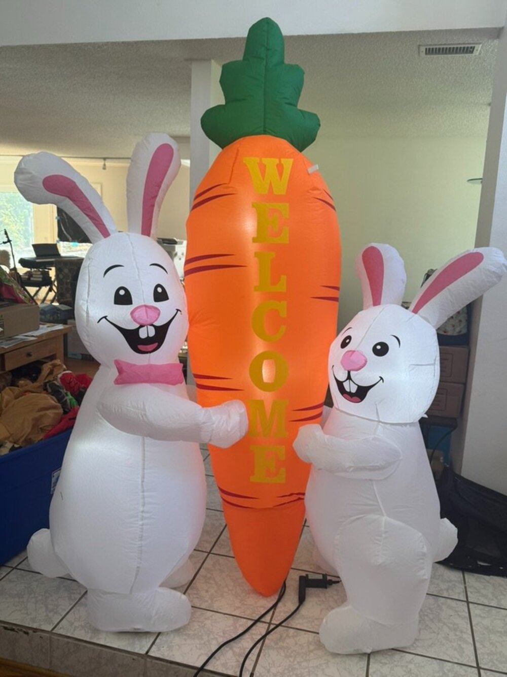 7ft GOOSH Inflatable Easter Bunnies With Welcome Carrot